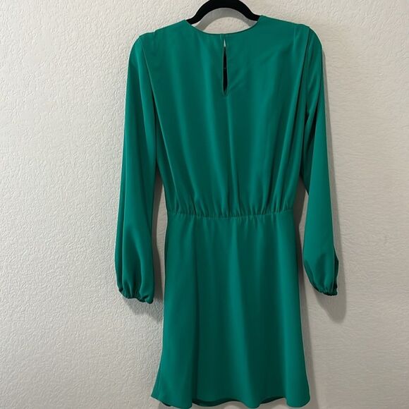 AMANDA UPRICHARD Felicia Long Sleeve Mini Dress, Green Juniper, Size S - Picture 6 of 8
